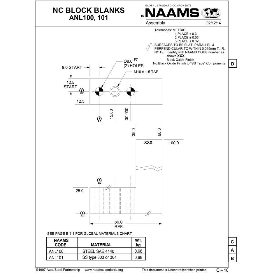Usncs Note Blocks NAAMS NC Block ANL100 – Freer Tool and Supply