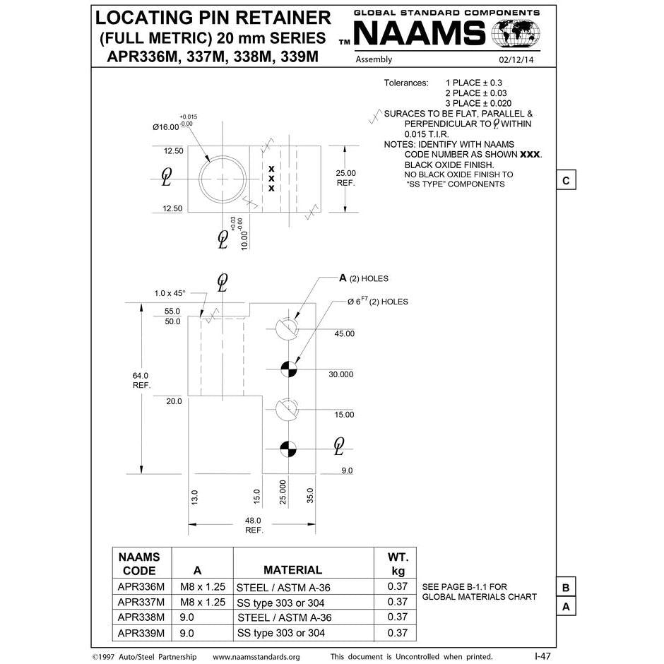 NAAMS Pin Retainer APR339M