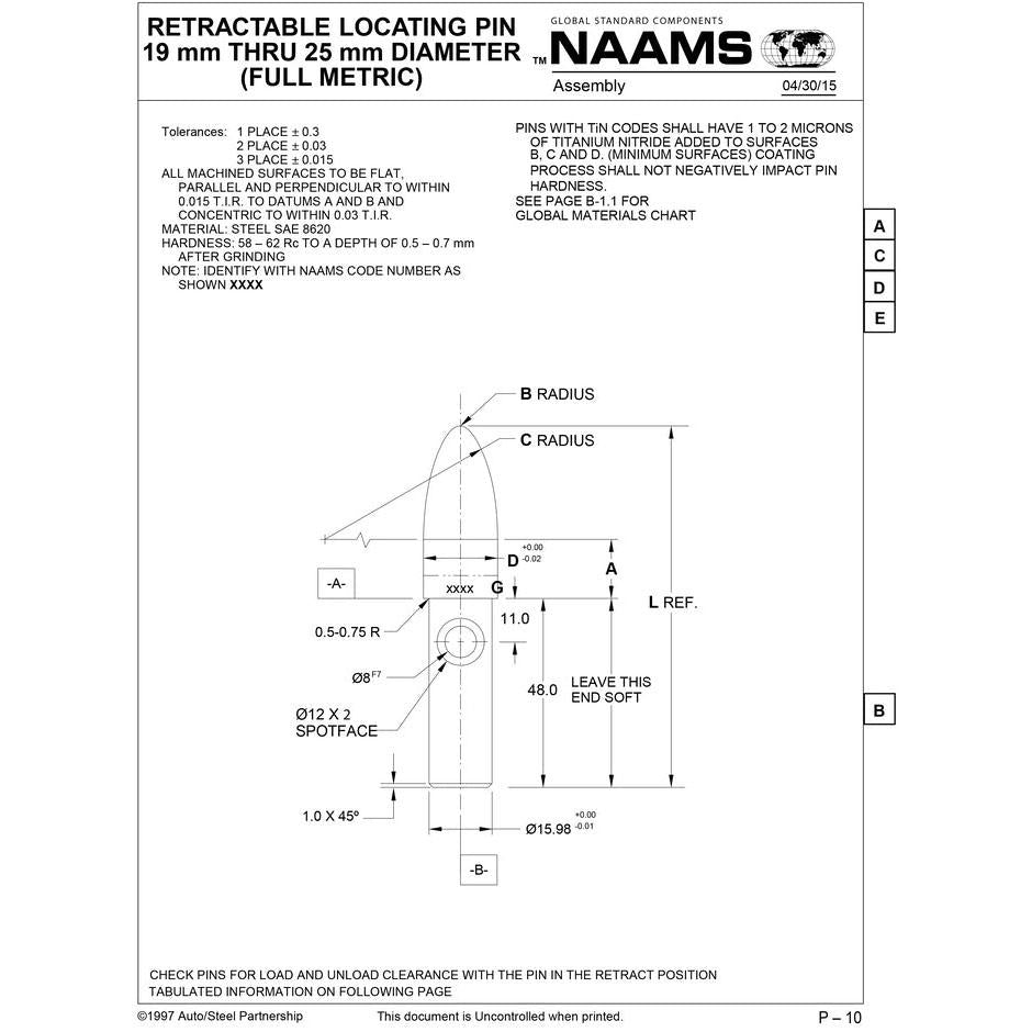 NAAMS Locating Pin APS195R