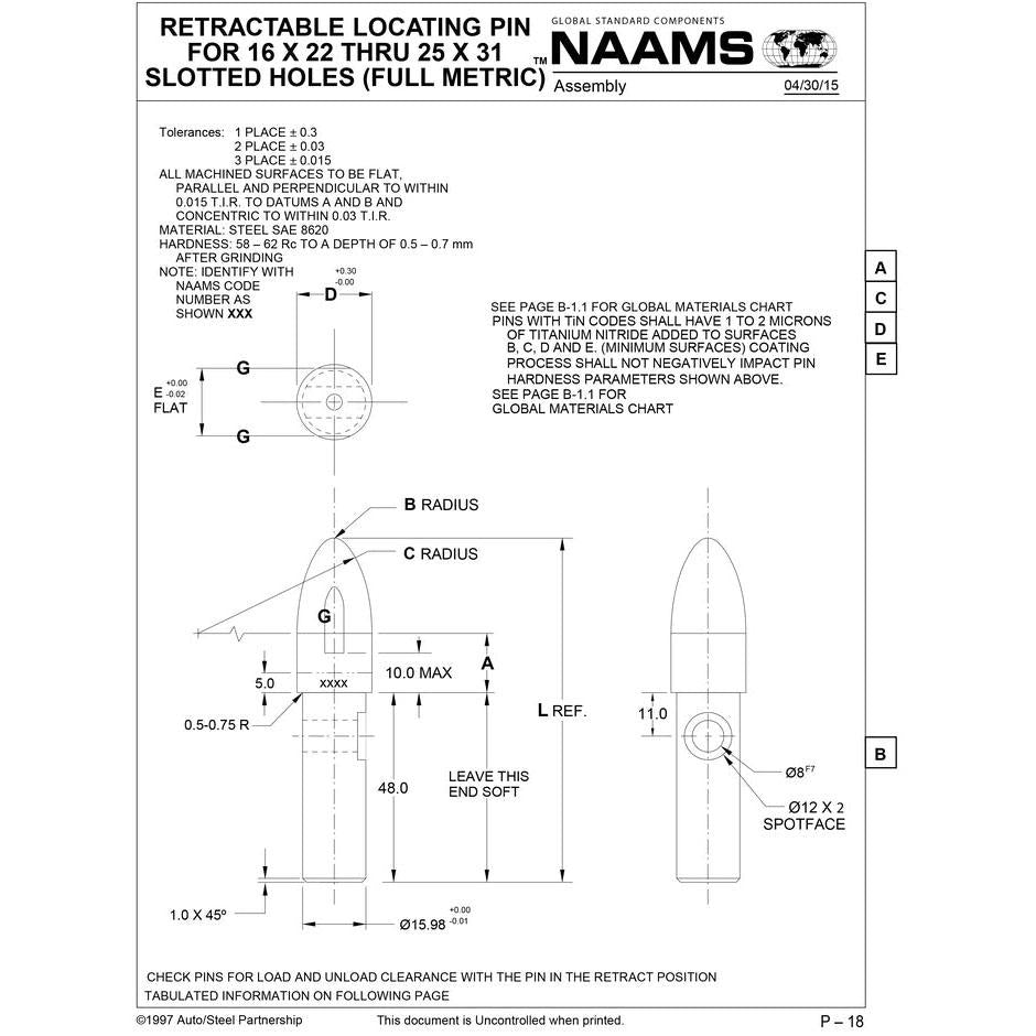 NAAMS Locating Pin APE197ST