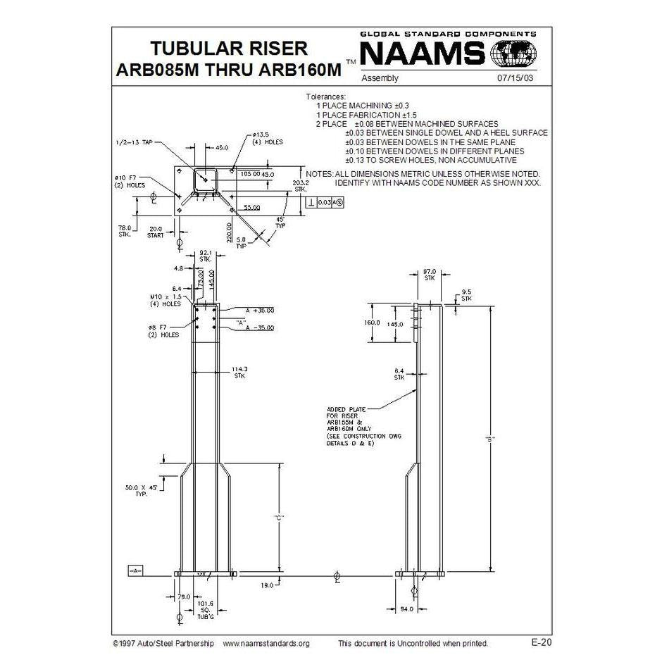 NAAMS Tubular Riser ARB100M