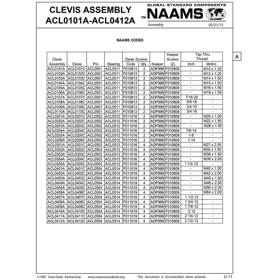 NAAMS Clevis Assembly ACL0206A