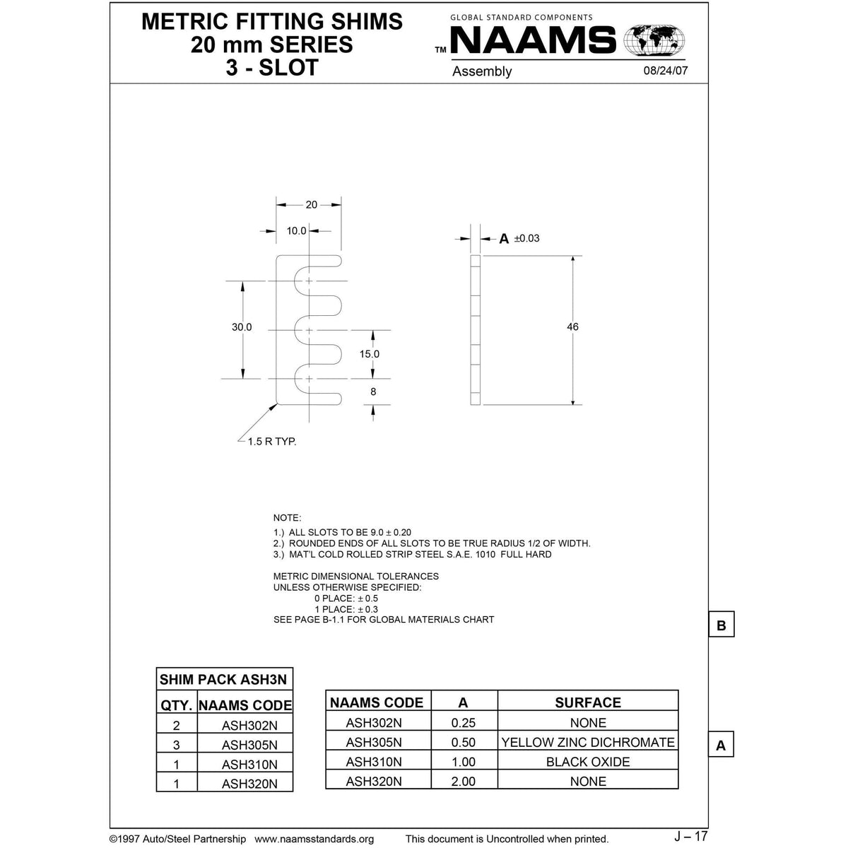 NAAMS Shims ASH302N DSCH050-M025