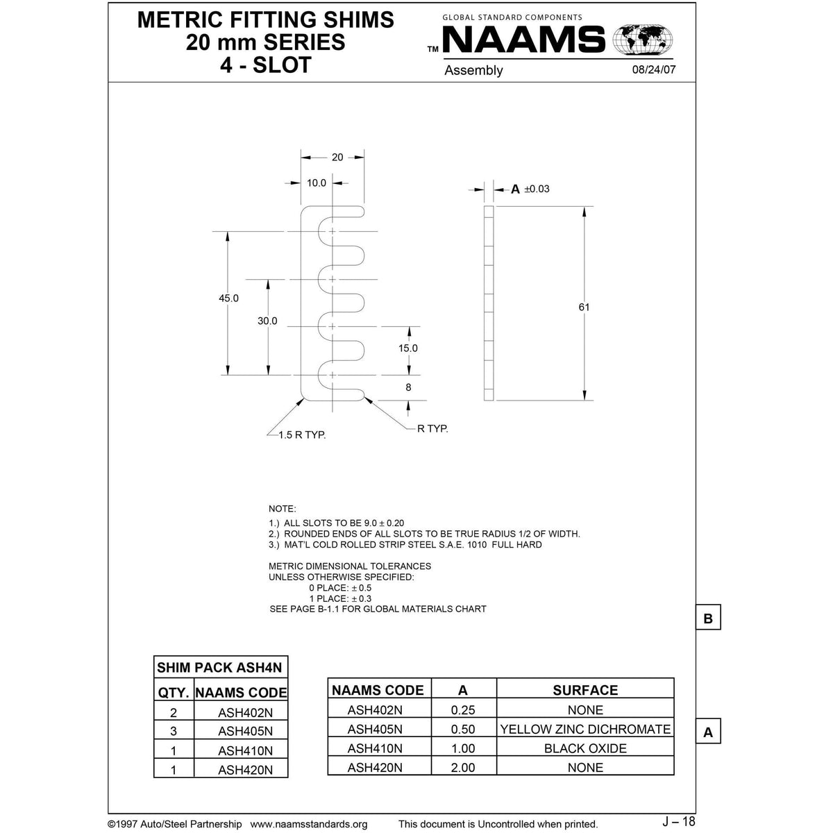 NAAMS Shims ASH402N DSCH051-M025