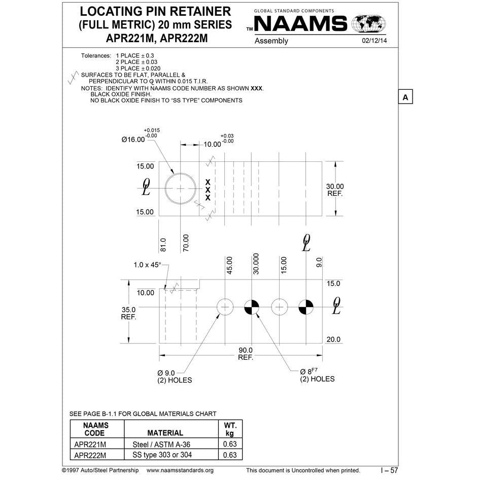 NAAMS Pin Retainer APR221M