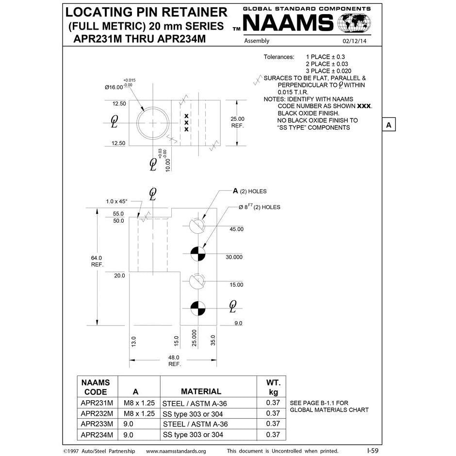 NAAMS Pin Retainer APR234M