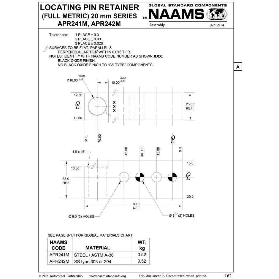 NAAMS Pin Retainer APR242M