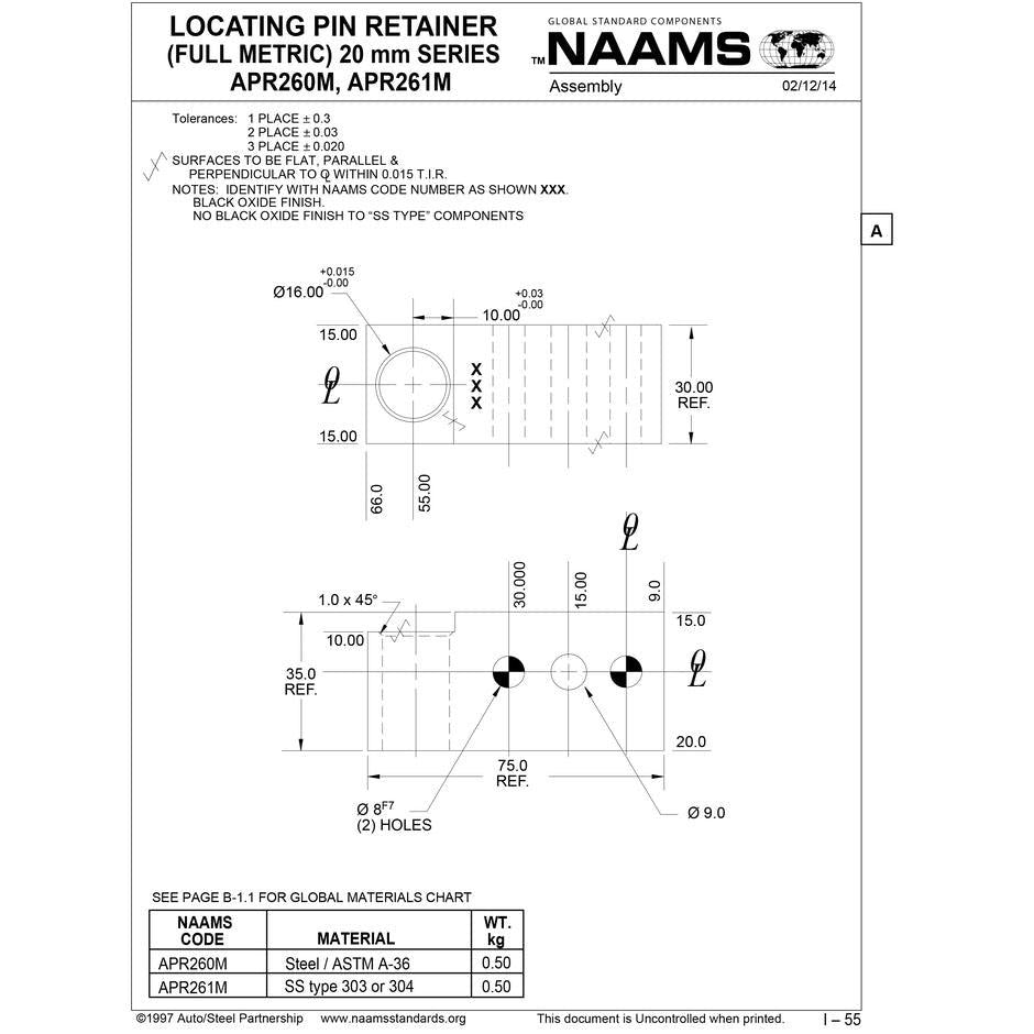 NAAMS Pin Retainer APR260M