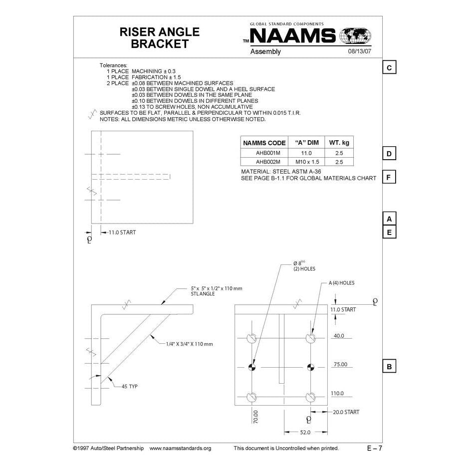 NAAMS Riser Angle Bracket AHB001M
