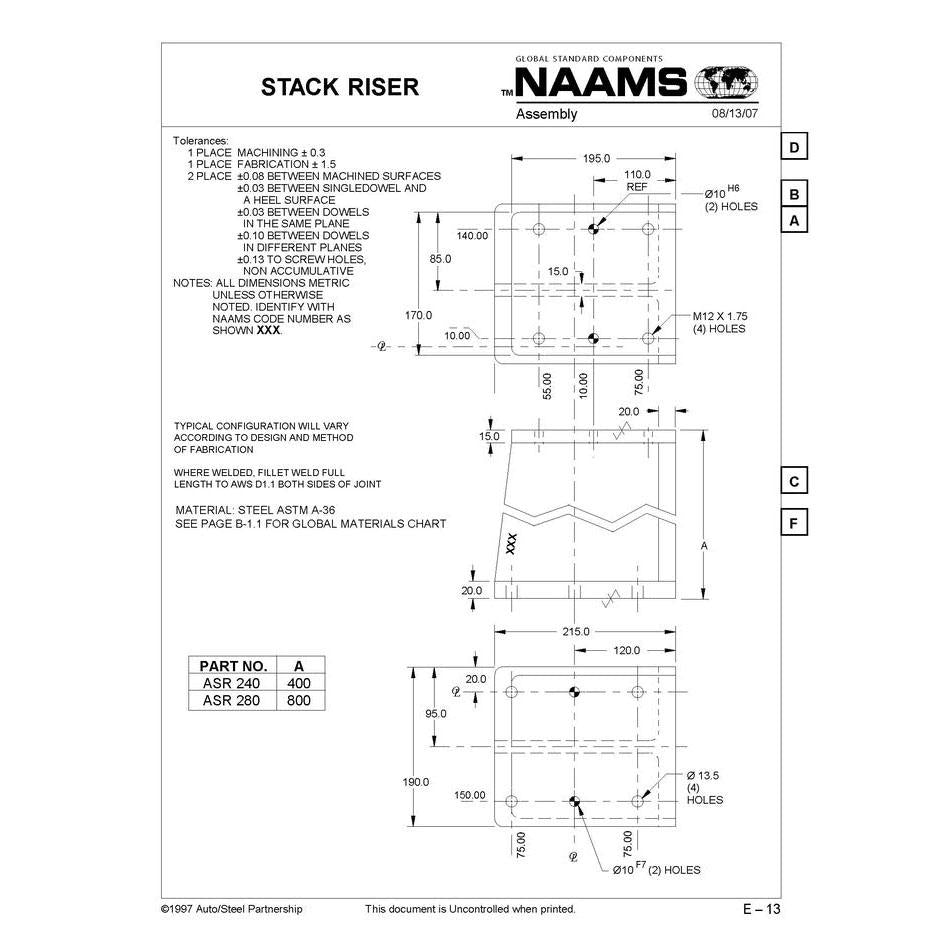 NAAMS Stack Riser ASR280 – Freer Tool and Supply
