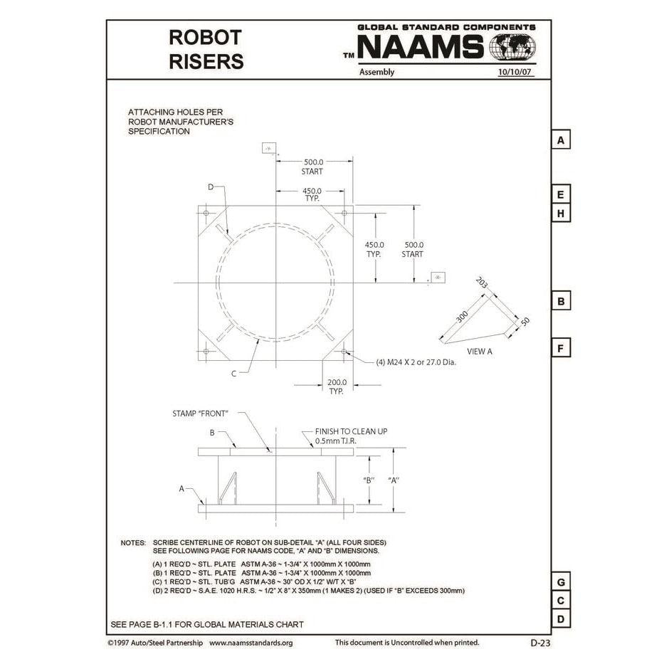 NAAMS Base Robot Riser ARR140 – Freer Tool and Supply