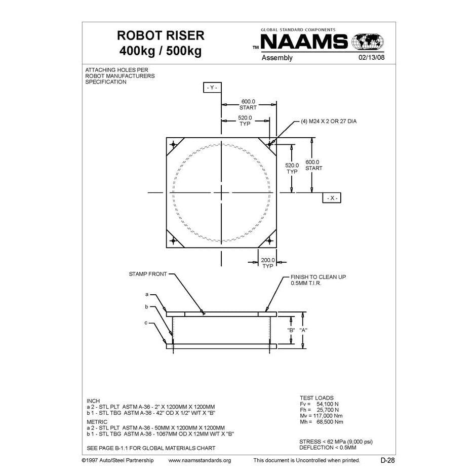 NAAMS Base Robot Riser ARR360