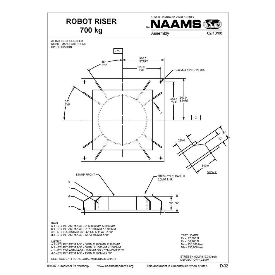 NAAMS Base Robot Riser ARR750 – Freer Tool and Supply