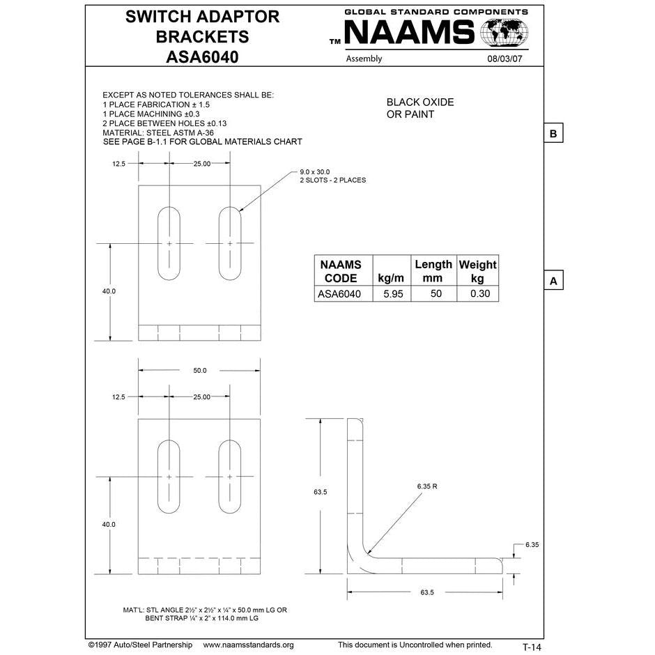NAAMS Switch Adapter Bracket ASA6040