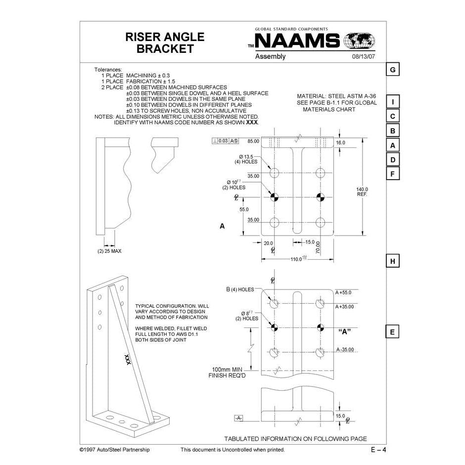 NAAMS Riser Angle Bracket AAB300M