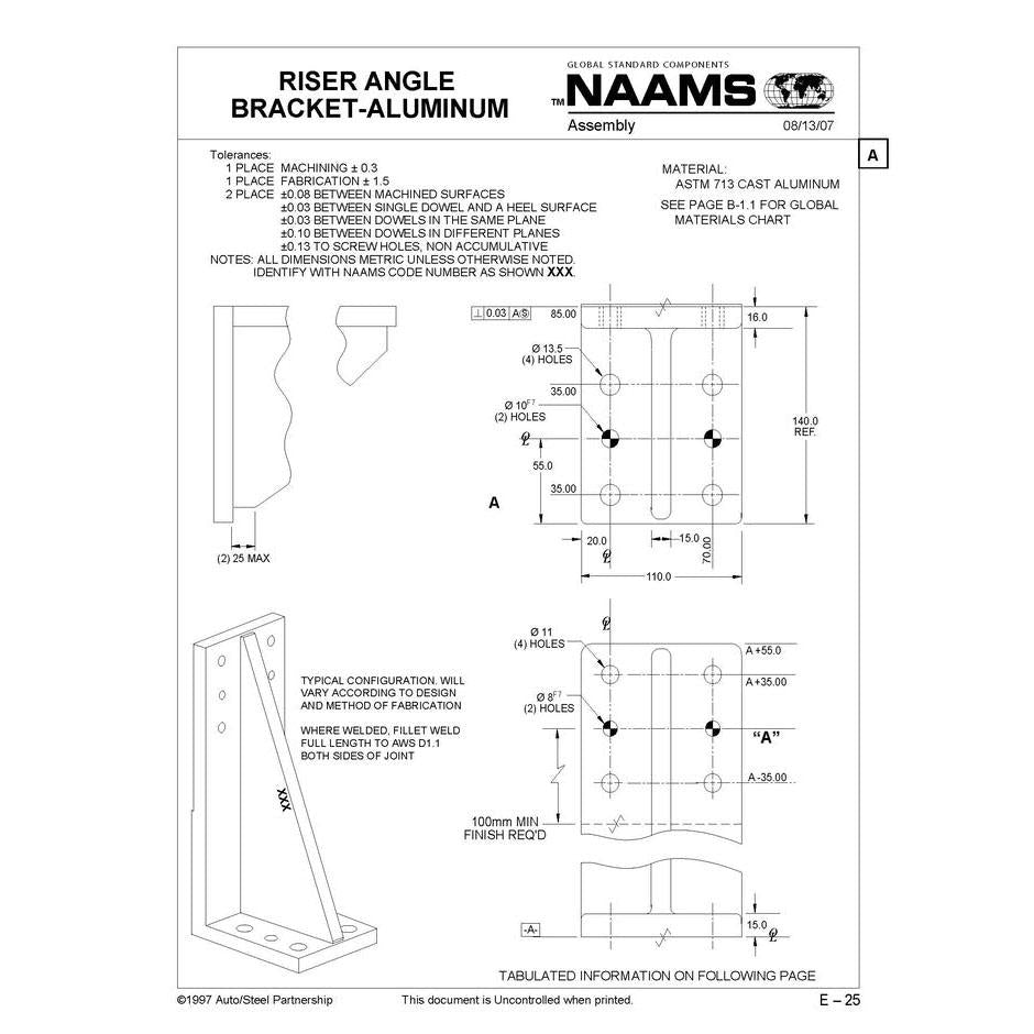 NAAMS Riser Angle Bracket AAB301A