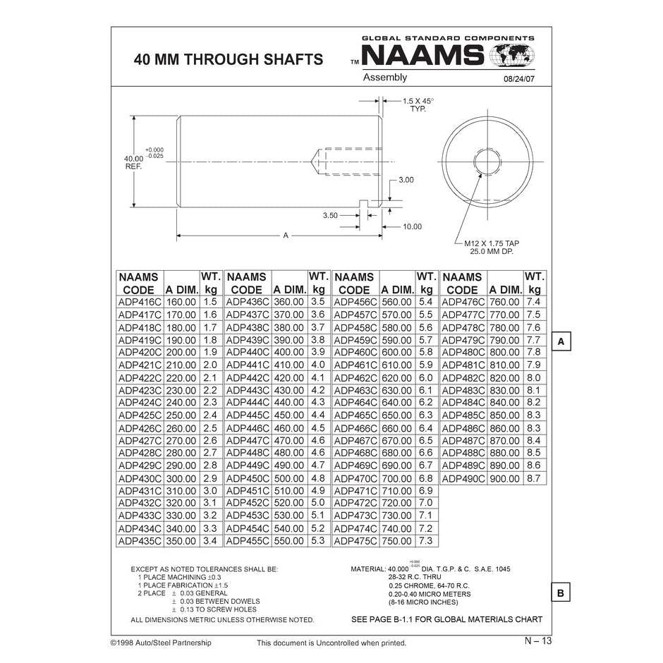 NAAMS Through Shaft ADP476C 40mm