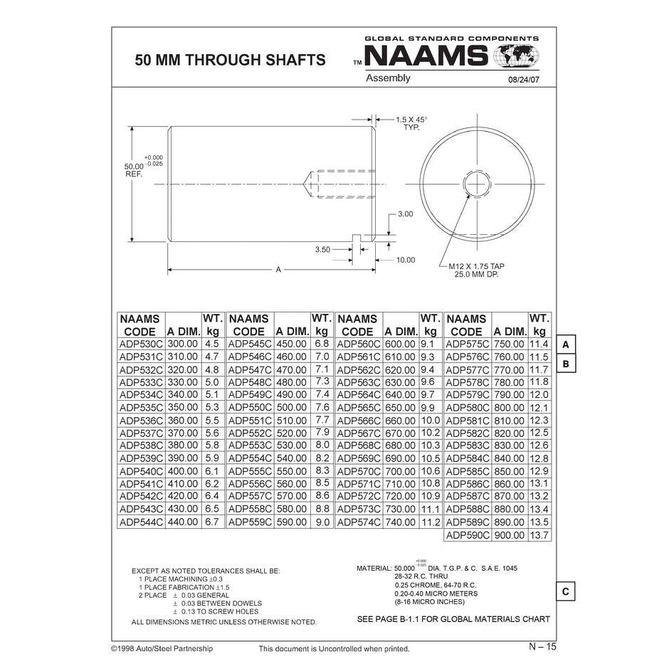 NAAMS Through Shaft ADP555C 50mm
