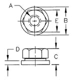 TE-CO 41701 FLANGE NUT UNF 1/4-28