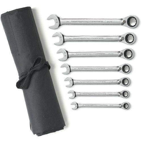 Gearwrench KP65EHT9567R 7 Pieces Reversible Combination Ratcheting Wrench Set Roll SAE