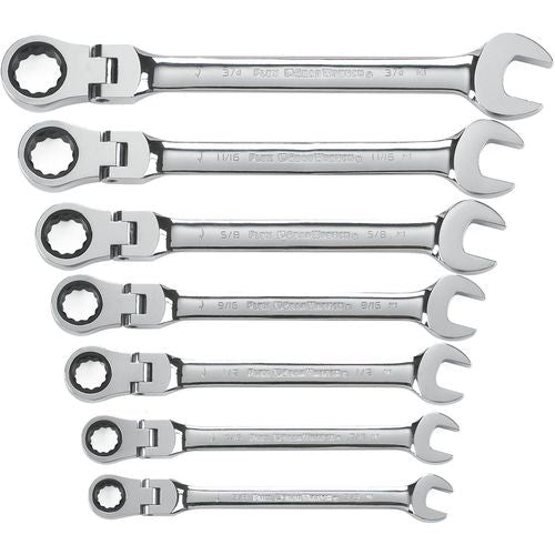 Gearwrench KP65EHT9700 7 Pieces Flex Combination Ratcheting Wrench Set SAE