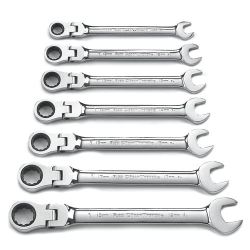 Gearwrench KP65EHT9900 7 Pieces Flex Combination Ratcheting Wrench Set Metric