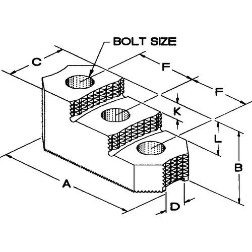 H & R HF70HR149RJ Hard Jaw 1.5 mm 60° Serrated Double Step Reversible