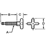 Te-Co 31144 Hand Knob Head Swivel Screw Clamp 3/8-18