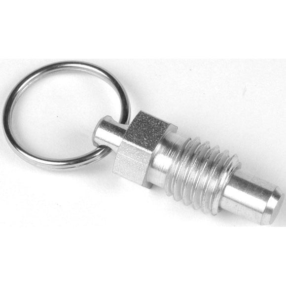 Te-Co 54415 Steel Hand Retractable Pull Ring Spring Plunger Zinc Plated Chromate 3/8-16