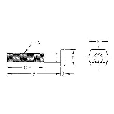 Te-Co 45763 Heavy Duty T-Slot Bolts - 4140 Steel 7/8 X 7.00