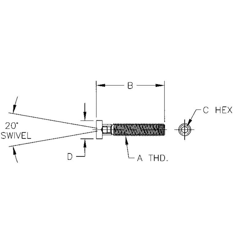 TE-CO 31234L HEX SOCKET SWIVEL SCREW CLAMP WITH LARGE PAD