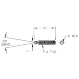 TE-CO 31253S HEX SOCKET SWIVEL SCREW CLAMP WITH SMALL PAD