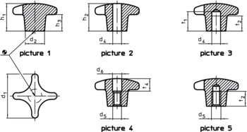 Palm Grips DIN 6335 cast iron, plastic-coated - 24620.0664