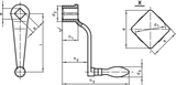 Crank Handles DIN 468 goose-neck form with square end DIN 79 - 24330.0361