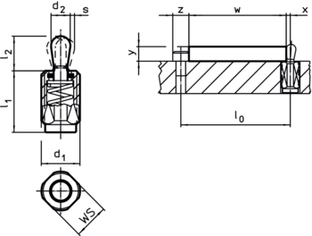 Lateral Plunger with thread, with seal - 22150.0431