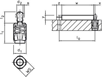 Lateral Plunger with thread, without seal - 22150.0356