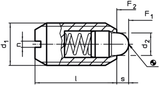 Spring Plunger with pin and slot - 22050.0516