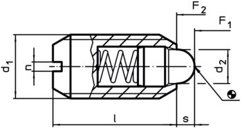 Spring Plunger with pin and slot - 22050.0508