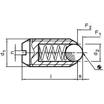 Spring Plunger with ball and slot - 22050.0624