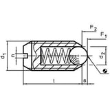 Spring Plunger with ball and slot - 22050.0424