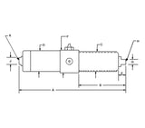 JERGENS CYLINDER, INTENSIFIER 8:1, 1-9/16-16IN THD 1/4IN STROKE - 60596