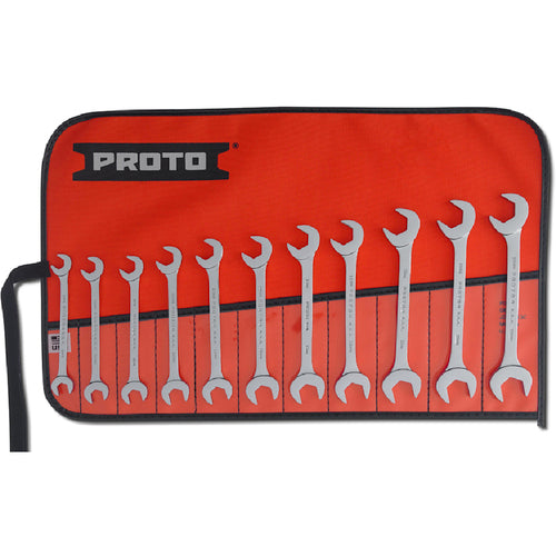 Proto KP4212940 Proto 11 Piece Full Polish Metric Angle Open-End Wrench Set
