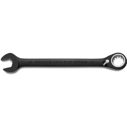 Proto KP4217905 Proto Black Chrome Combination Reversible Ratcheting Wrench 17 mm - Spline