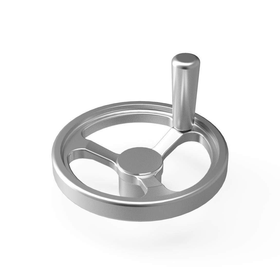 JERGENS HANDWHEEL, 6IN SPOKED ALUM, W/HANDLE - 22301