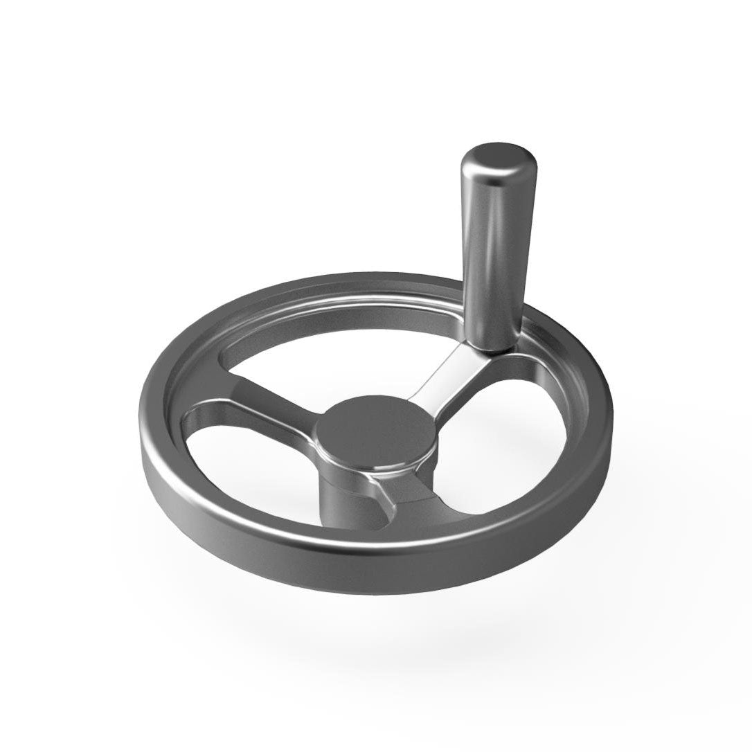 JERGENS HANDWHEEL, 150 MM SPOKED, ALUMINUM W/HANDLE - 22351