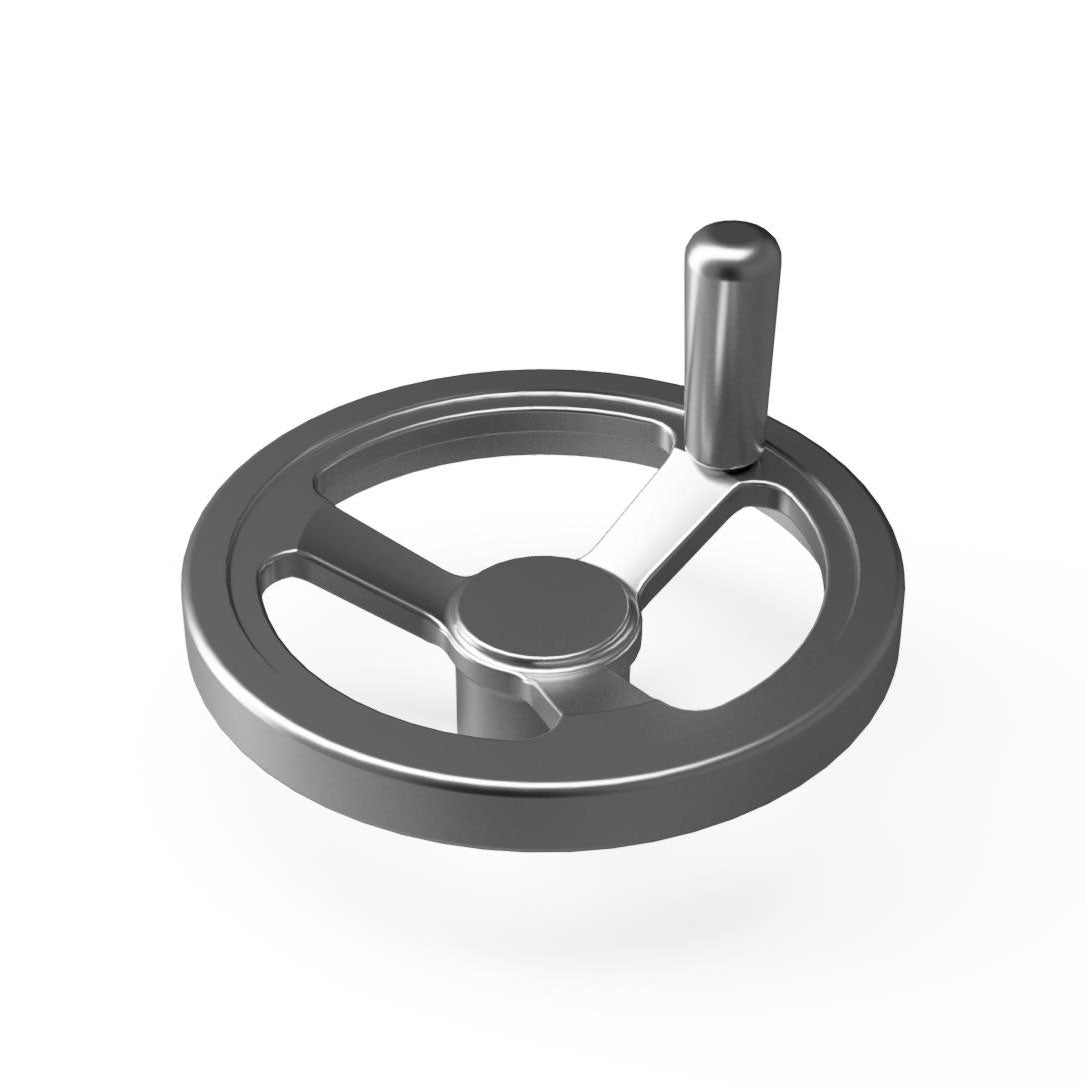 JERGENS HANDWHEEL, 200 MM SPOKED, ALUMINUM W/HANDLE - 22352