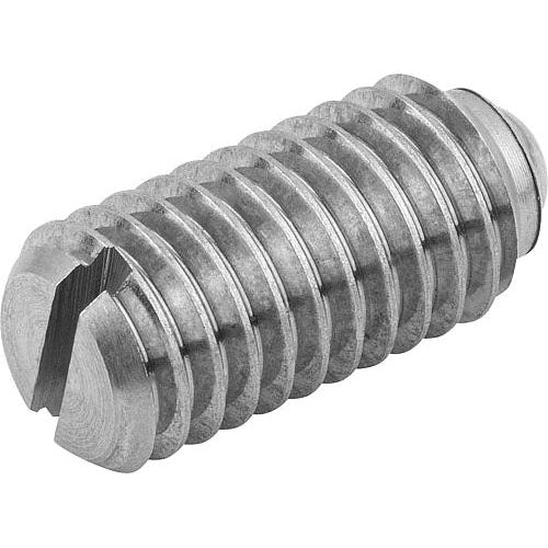 KIPP K0310.16 SPRING PLUNGER STANDARD SPRING FORCE D=M16 L=24, STAINLESS STEEL, COMP:BALL STAINLESS STEEL