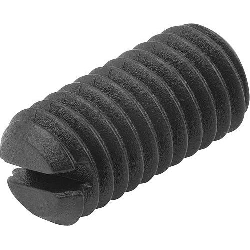 KIPP K0312.10 SPRING PLUNGER SPRING FORCE D=M10 L=19, PLASTIC, COMP:BALL STAINLESS STEEL, PU=25