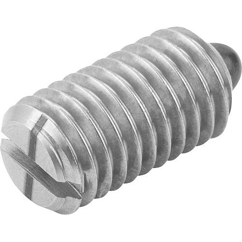 KIPP K0314.1A4 SPRING PLUNGER LIGHT SPRING FORCE D=3/8-16 L=19, STAINLESS STEEL, COMP:PIN STAINLESS STEEL, PU=10