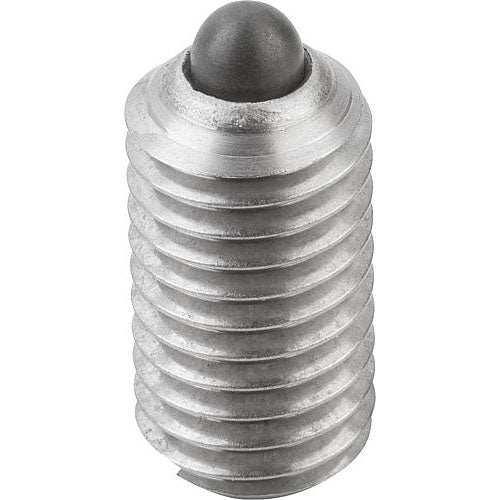 KIPP K0314.212 SPRING PLUNGER INTENSIFIED SPRING FORCE D=M12 L=22, STAINLESS STEEL, COMP:PIN STAINLESS STEEL, PU=5